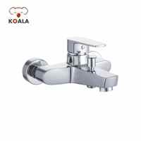 Robinet de douche en laiton chromé poli, finition céramique, à poignée unique, 2 trous, 4 pouces, à montage en surface, durable et traditionnel pour salle de bain
