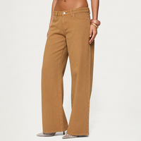 Jean pour femme 2026 Premium, élégant, coupe ample, couleur camel, taille basse, jambe droite, pour usage quotidien