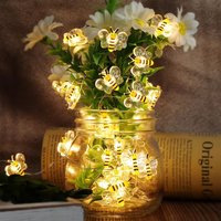 Guirlande lumineuse abeille, lumières de Noël à piles, guirlande féerique abeille, bricolage, décoration pour la maison, la salle de classe, les anniversaires, le jardin
