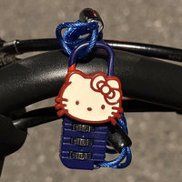 Cadenas à combinaison portable pour casque de vélo et trottinette, câble en acier de 0,5 m, code réinitialisable, léger (39g) avec motif chat mignon
