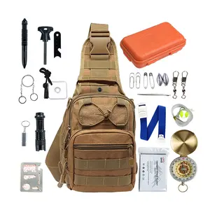 Camping Accessories Multifunction Self Survive Gear Kit Emergency SOS First Aid Kit Backpack