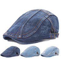 Gorra vaquera lavada informal para hombre y mujer con logotipo personalizado, sombrero de vendedor de periódicos, sombrero de camionero británico transpirable ajustable para Golf Ivy Cabbie