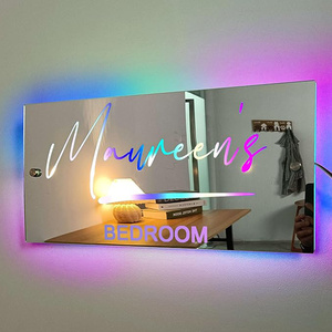 Miroir LED personnalisé Neonawall, alimenté par USB avec télécommande, lumière murale personnalisée pour chambre à coucher et <span class=keywords><strong>salle</strong></span> <span class=keywords><strong>de</strong></span> <span class=keywords><strong>bain</strong></span> - Product Image 5