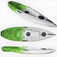 Kayak en plastique rotatif pour une personne Petit bateau de pêche rotomoulé à siège unique Canoë à rames avec pagaie rotomoulage Assis sur le dessus