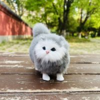 Peluche de chat réaliste, jouet en peluche doux, décoration pour Halloween, Noël, fête, figurine, cadeau pour la maison, décoration de table
