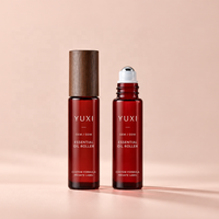 Flacon de sérum en verre givré 10 ml, flacon à bille pour huile parfumée, flacons en verre de luxe personnalisés pour huile essentielle, crème pour les yeux