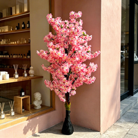 Lebensechte Hochzeitsdekoration Blumen Moderne Künstliche Blumen Getopfter Künstlicher Kirschblütenbaum Innenraum Bar Heim Deko Accessoires