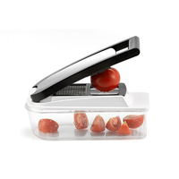 ORB Fruit- en groentegereedschap, handmatige multifunctionele keukenhulp, eenvoudig, roestvrij staal, LFGB gecertificeerd, groentesnijder, -dicer, -slicer