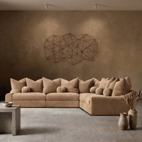 Canapé modulaire Jennifer en cuir, 5 pièces, section droite en L, mobilier de salon et d'hôtel de luxe moderne sur mesure et rembourré