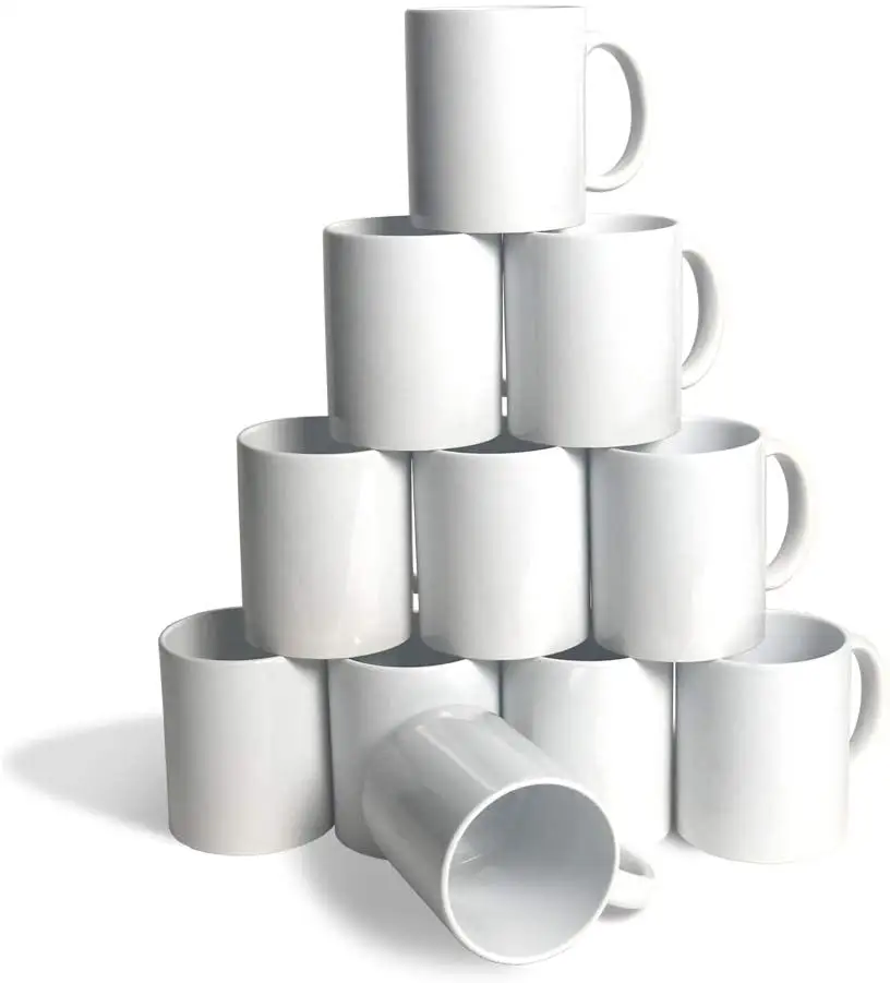 Benutzerdefinierte luxus rohlinge 11 unzen keramik einfache weiß sublimation becher kaffee tasse