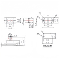 Prise d'alimentation AC-004 IEC C8, 2 broches, forme 8, montage sur panneau avec languette de verrouillage, borne à souder, prise AC