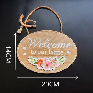 European Style Wooden Doorplate Wood <strong>Welcome</strong> Sign <strong>Board</strong> for Front Door Home Decoration - Product Image 5