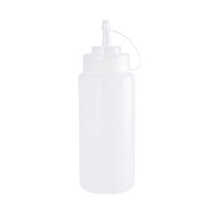 Bouteille en plastique à presser avec bec verseur pointu translucide pour la distribution de sauces et d'huiles, plusieurs spécifications, logo personnalisable - Product Image 3