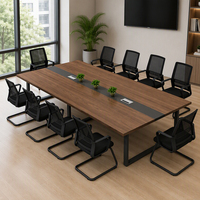 Table de conférence 4m 5m en bois pour 10 personnes, table de réunion pour salle de conseil, bureau, table longue de direction