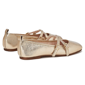 Choozii-zapatos informales para chicas, bailarinas brillantes <span class=keywords><strong>de</strong></span> cuero metálico para chicas - Product Image 3