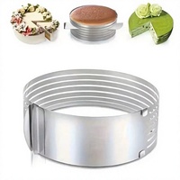 Cercle à mousse rond en acier inoxydable de 6 à 8 pouces, réglable télescopiquement, pour découper les gâteaux en couches, moule à gâteau, outil de pâtisserie