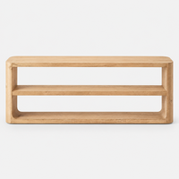 Table basse console en bois massif, pratique, moderne, luxueuse, raffinée et minimaliste, pour salon ou entrée.