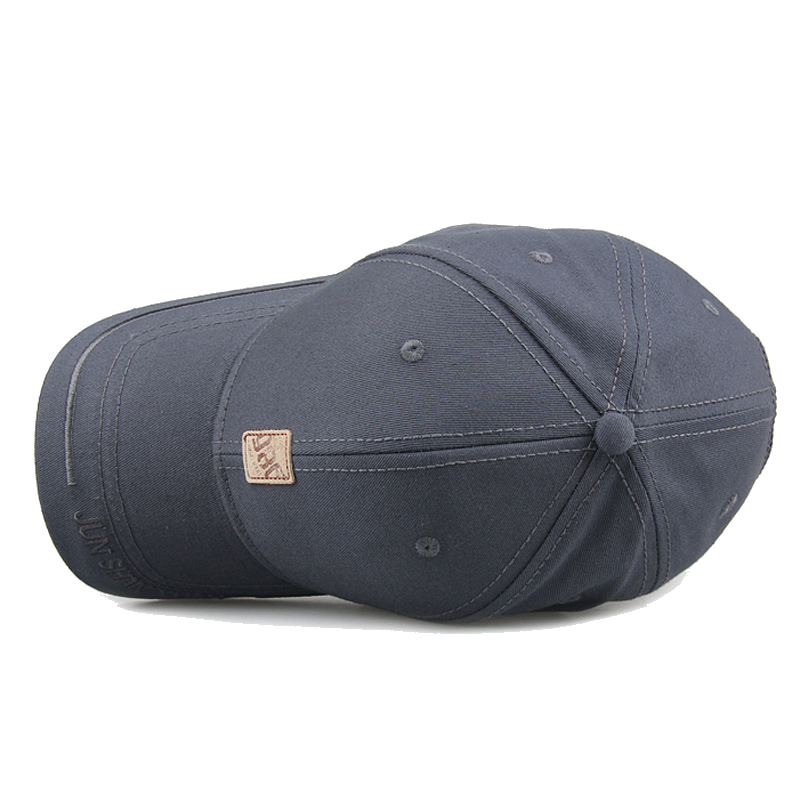 Baseball Cap Adjustable - Six Panel Caps with Leather Patch