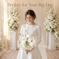 Bouquet de roses artificielles en soie blanches, fleurs artificielles au toucher réel pour la décoration de la maison, de la table à manger, des lieux de mariage, vente en gros de fleurs