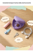 Porte-clés en silicone personnalisable de couleur unie, sac de rangement pour écouteurs et argent avec fermeture éclair, pochette triangulaire en silicone pour argent