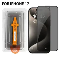Protection d'écran anti-poussière pour iPhone 16 17 Pro Max Plus 17 Air, verre trempé anti-espion/HD transparent à couverture intégrale
