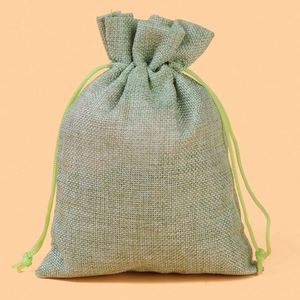 10 Sizes on Stock Plain Organic Jute Pouch Linen Bag Small Reusable Hemp Drawstring Bags - Product Image 6