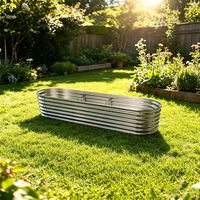 Jardinière ovale en acier galvanisé, respirante et durable, pour culture de légumes et fleurs sur les toits