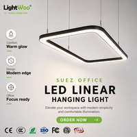Lampe de bureau en aluminium Lightwoo, très vendue, à LED, linéaire, en forme d'anneau, suspendue, IP44, CRI90, connectable, taille 5070, pour salon