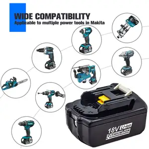 18V 5Ah 6Ah 18650 Lithium Ion Drill Power Tools Battery Pack Fit for 18 Volt Replacement Makita Combo Kit Battery BL1860