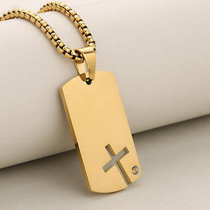 จี้สร้อยคอแฟชั่นสแตนเลสสตีล 316L แบบกำหนดเอง สร้อยคอเครื่องประดับชั้นดี สร้อยคอเปล่าประดับเพชรซิร์คอนสำหรับสลักชื่อ - Product Image 2