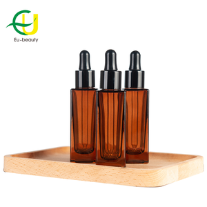 EU-Beauty Hot Sale Clear 150ml square <strong>Glass</strong> Dropper <strong>Bottles</strong> for Essential Oils Screw Cap Packaging - Product Image 2