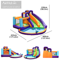 Château gonflable combiné moderne d'extérieur avec toboggan aquatique et souffleur pour enfants