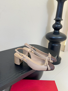 Leopard Print Cap Toe Slingback <b>Block</b> Heel Pumps with Bow Tassel - Product Image 2