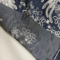 Tissu en denim 100% coton lavé, brodé de paillettes, personnalisé en usine, écologique, respirant, pour vêtements de filles, vestes, jeans