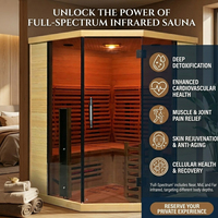 Sauna Hemlock de Interior con Panel de Carbono Infrarrojo, Sauna Spa para el Hogar