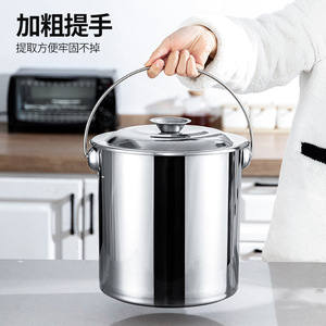 Stainless Steel Carrying <b>Bucket</b> <b>With</b> <b>Lid</b> 10L Round Water Storage For Home And Kindergarten Use - Product Image 2
