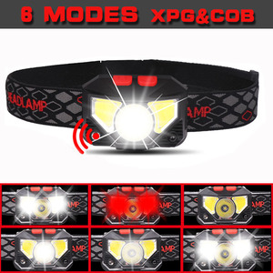 Linterna frontal LED recargable por USB, lámpara con sensor de movimiento impermeable para pesca nocturna al aire libre - Product Image 5