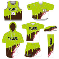 FQ En gros Ice-Creamm Drip Sublimate Maillot de baseball à col boutonné intégral, Sweat à capuche de baseball en polyester, T-shirt de baseball pour jeunes et adultes