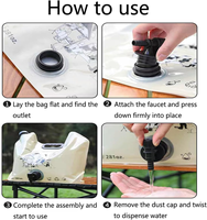 Sac à eau pliable sans BPA de 5 L, conteneur d'eau en plastique de qualité alimentaire avec poignée pour le camping en plein air et la randonnée