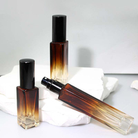 Frascos de Perfume de Vidrio con Pulverizador de Aluminio, Botellas Recargables con Bomba de Spray, Color Azul Ámbar Degradado, 5ml 10ml