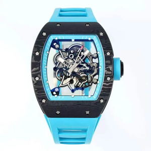 Montre tendance 2026 en fibre de carbone 5A sophistiquée avec surface saphir et mécanisme visible, bracelet en caoutchouc - Product Image 1