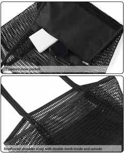 Sac de plage surdimensionné en polyester à 9 poches, réutilisable, avec fermeture éclair, sac de voyage personnalisable avec logo de fruits pour usage quotidien et rangement de légumes - Product Image 3