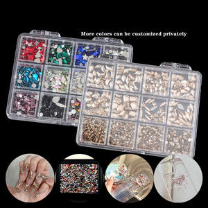 21 grille/boîte multi forme verre cristal pierre <span class=keywords><strong>d</strong></span>écoration strass bijoux ongles breloques fantaisie strass ensemble Kit - Product Image 4