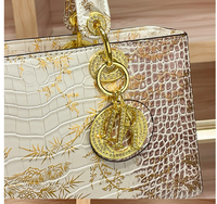 Sac fourre-tout en cuir véritable à motif crocodile, luxueux et subtillement élégant, fermeture magnétique, sac à bandoulière pour femme