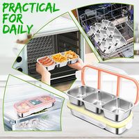 Boîte à goûter mignonne en acier inoxydable sans BPA pour enfants et adultes, grande boîte à lunch empilable à 3 compartiments anti-fuite pour la garderie