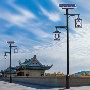 เสาไฟสวนเหล็กกลางแจ้ง LED แสงวอร์มไวท์ 2700K IP66 AC 85-265V พร้อมเซ็นเซอร์ตรวจจับความเคลื่อนไหว  แบบติดตั้งถาวร ใช้พลังงานแสงอาทิตย์ รับประกัน 10 ปี - Product Image 3
