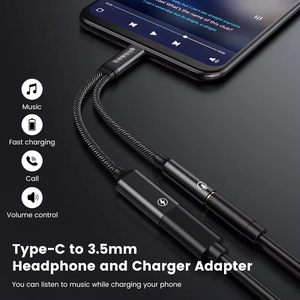 2-In-1 3.5Mm Aux Kabel 60W Snel Opladen Audiokabel USB-C Koptelefoon Jack Splitter Adapter Voor Iphone 15 Pro Max Gloednieuwe - Product Image 2