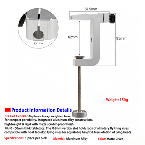 Support de table à pince en C pour visse à mouches, base de fixation en alliage d'aluminium pour visse à mouches de pêche à la <span class=keywords><strong>mouche</strong></span> - Product Image 2
