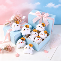 Pièces de décoration en peluche DIY pour chaussettes et chaussures pour enfants, motifs fantômes et citrouilles de dessin animé mignons et amusants pour Halloween, accessoires d'ornement en peluche pour filles