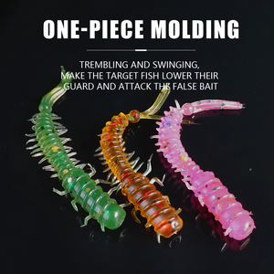 20 pièces/sac Appâts souples de pêche en forme de ver 45mm 0.43g, Kit de leurres souples en PVC pour la pêche à la truite, au bar, à la perche en eau douce - Product Image 6